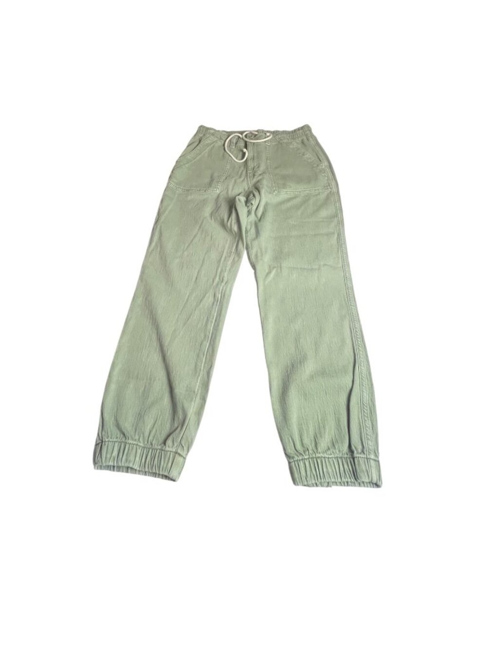 American Eagle Womens Green Cotton Jogger Pants Size 12 Short Drawstring Waist